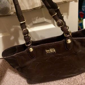 Coach Mia Embossed Signature Logo leather tote